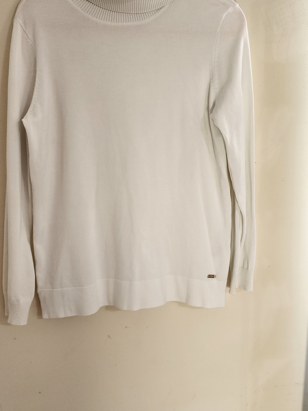 Calvin Klein White Turtleneck Long Sleeve Sweater - Women's Size Small